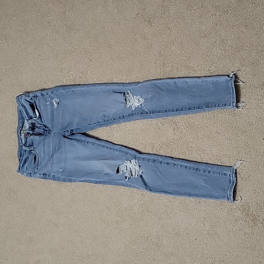 American Eagle Next Level Stretch Jeggings, Distressed, Size 2 Regular
